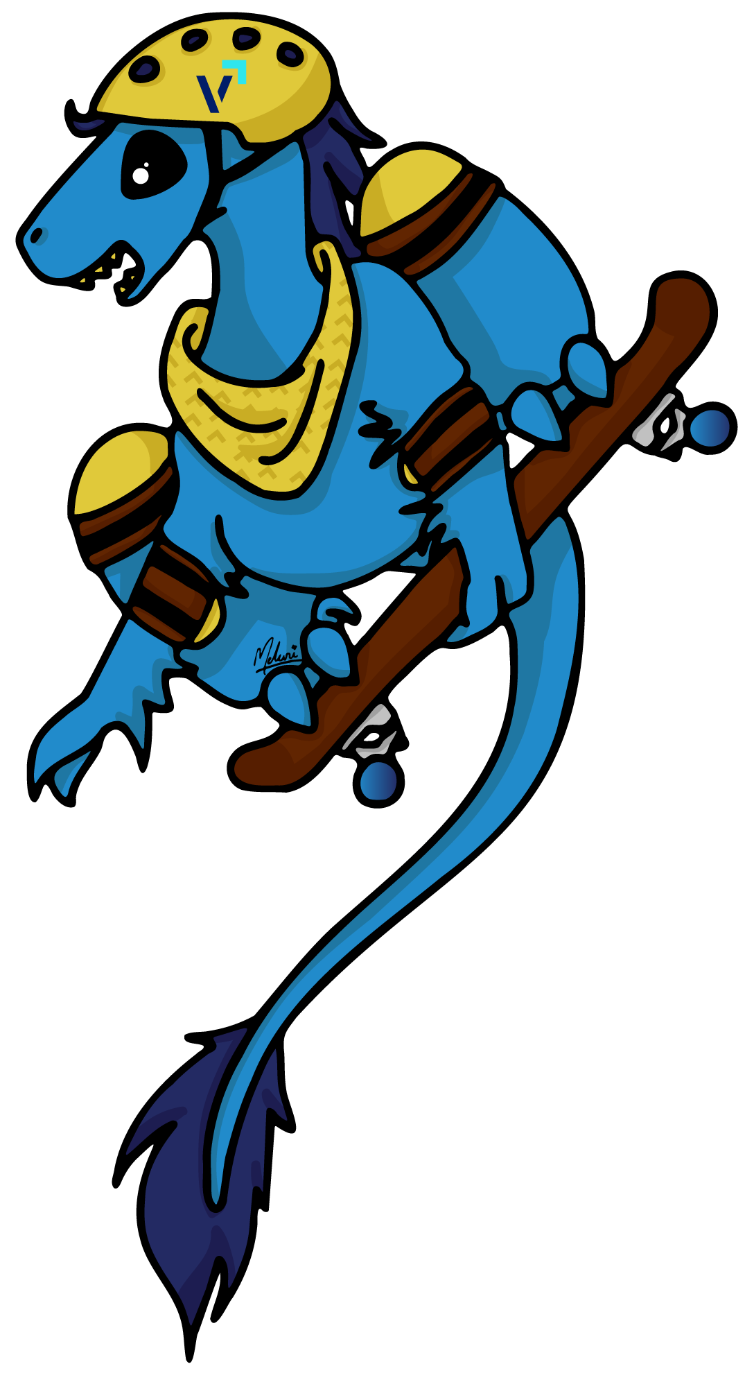 Zip the Dino Skateboarding Artwork