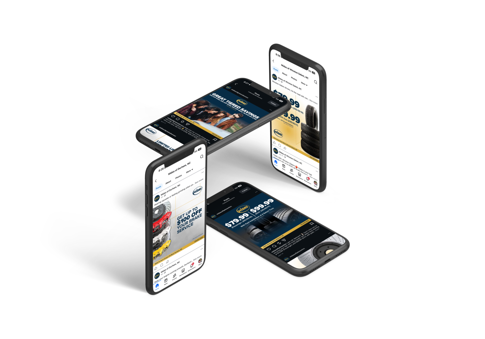 Midas of NC Social Feed Mockup