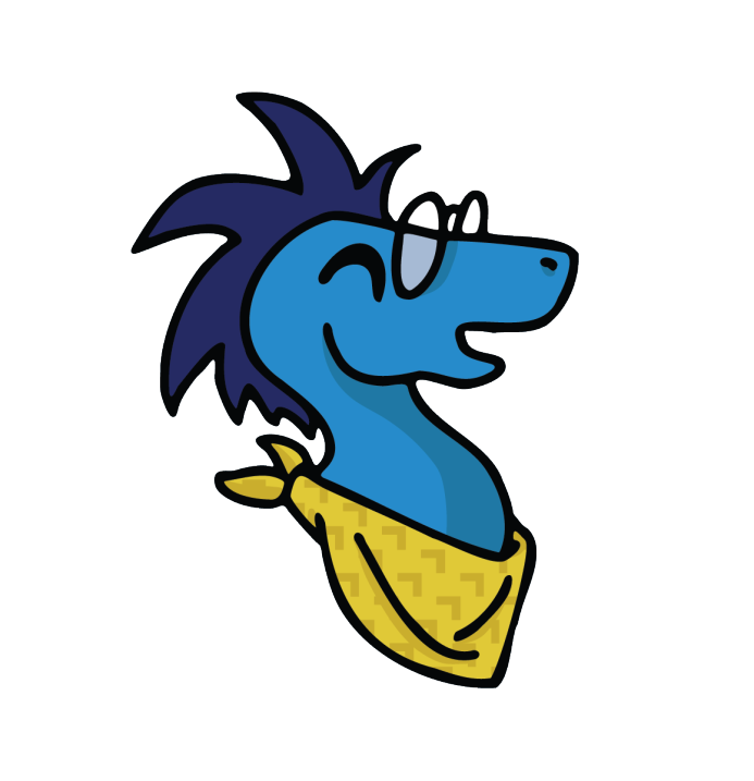 Zip the Dino smiling happily