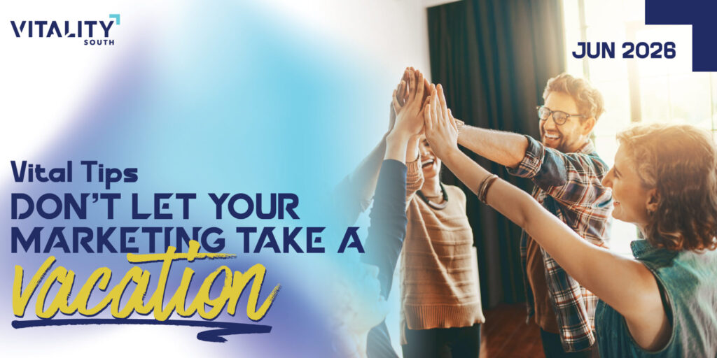 Graphic for June Vital Tip Newsletter. Team high five.